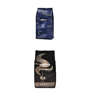 Lavazza Super Crema Whole Bean Coffee Blend, light-Medium Espresso Roast, 2.2 Pound Bag + Lavazza Espresso Italiano Whole Bean Coffee Blend, Medium Roast, 100% Arabica, 2.2 Pound Bag Value Pack