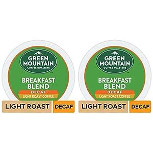 Green Mountain Coffee Breakfast Blend Decaf Keurig Single-Serve Light Roast Coffee K-Cup Pods, 32 Count (Pack of 2)