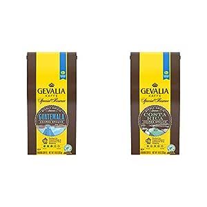Gevalia Special Reserve Coarse Ground Guatemala Ground Coffee, 10.0 oz & Special Reserve Costa Rica Medium Roast Ground Coffee (10 oz Bag)