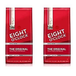 Eight O'Clock Coffee Whole Bean, The Original, 42 Ounce (Pack of 2)