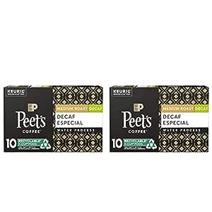 Peet's Coffee K-Cup Single Serve Pack for Keurig Brewers, Decaffeinated Especial, 10 ct (Pack of 2)