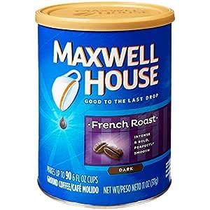 Maxwell House French Roast Dark Roast Ground Coffee (11 oz Bag) (Pack of 4)