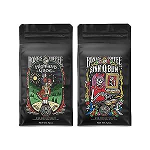 Bones Coffee Company Highland Grog With Sinn 'O' Bunn Ground Coffee, 12 oz, Flavored Coffee Bundle