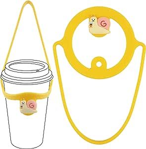HTGT Silicone Coffee Cup Carrier, Portable Drink Carrier, Takeout Cup Holder for Hot and Cold Beverages, Reusable Coffee Carrier with Handle Tie for Traveling and Take Out