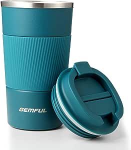 GEMFUL Travel Coffee Mug Double Walled Insulated Tumbler Cups for Cold and Hot Drinks 17oz