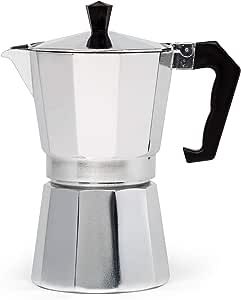 Primula Classic Stovetop Espresso and Coffee Maker, Moka Pot for Italian and Cuban Cafe Brewing, Greca Coffee Maker, Cafeteras, 6 Espresso Cups, Silver