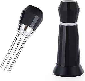 Apexstone Coffee Stirrer Tool, Coffee Stirring Tamper WDT Distribution Tool, Needle Distribution Tool Espresso, WDT Tool Espresso with Stand Black, WDT Tool Espresso Needle