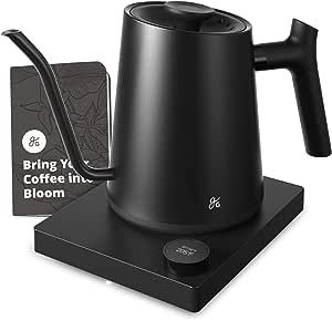 Greater Goods Electric Gooseneck Kettle - 1200 Watt Precision Hot Water Kettle, Pour Over Coffee Kettle with a Counterbalanced Handle, Camping Kettle, Designed in St. Louis, Onyx Black